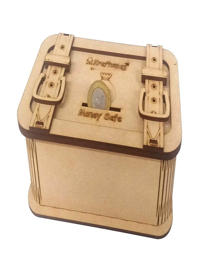 Braintastic حصالة نقود خشبية من Braintastic، صندوق لحفظ العملات المعدنية، حصالة على شكل خنزير محمية بكلمة مرور للأطفال والكبار (حقيبة) - Image 4